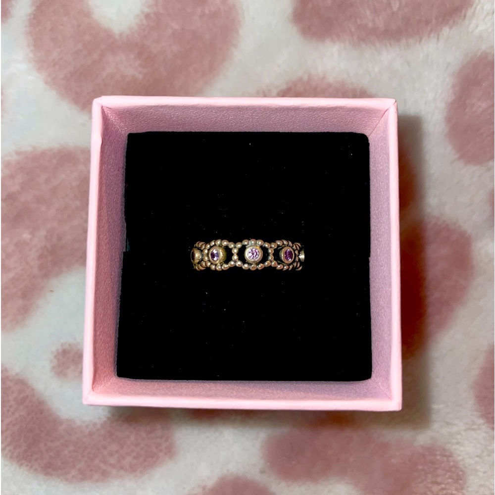 PURPLE PANDORA RING SIZE 5.5